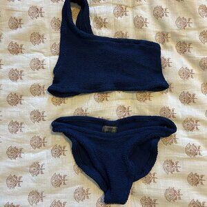 Hunza G - One Shoulder Swim in Navy Blue